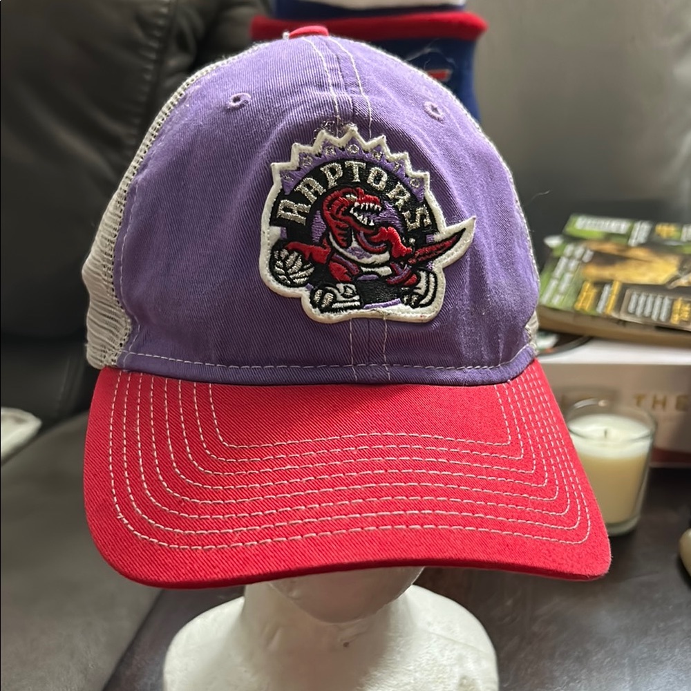 Purple and Red Raptors Cap